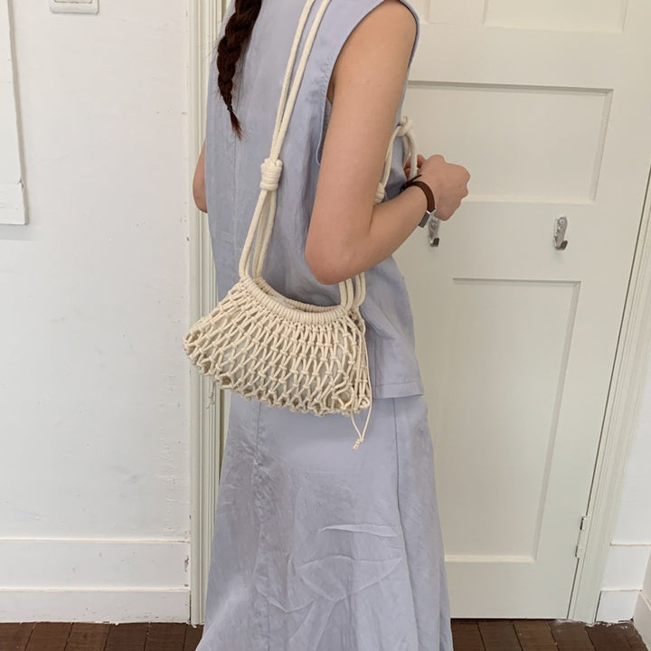 Damen Tragetasche mit stilvollem Makramee-Design Nord Taschen