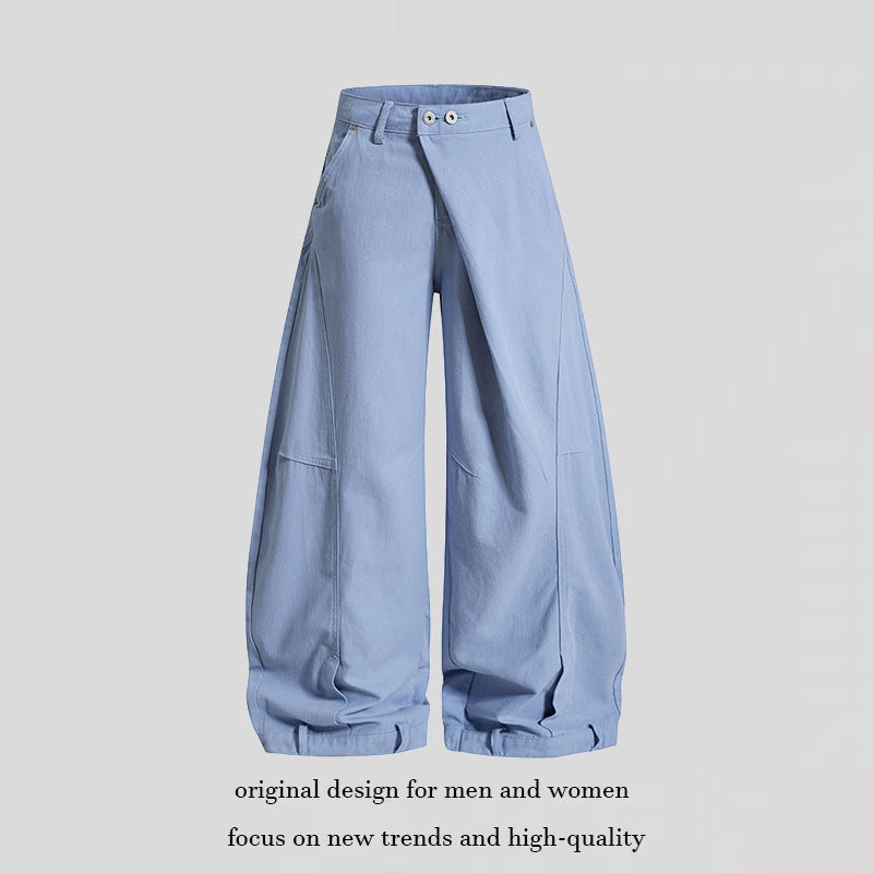 Damen Weite High‑Waist Culotte‑Cargo‑Ballonhose mit Drapierung und verstellbarem Saum Nord Taschen