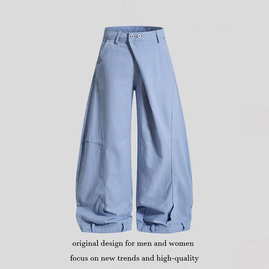 Damen Weite High‑Waist Culotte‑Cargo‑Ballonhose mit Drapierung und verstellbarem Saum Nord Taschen
