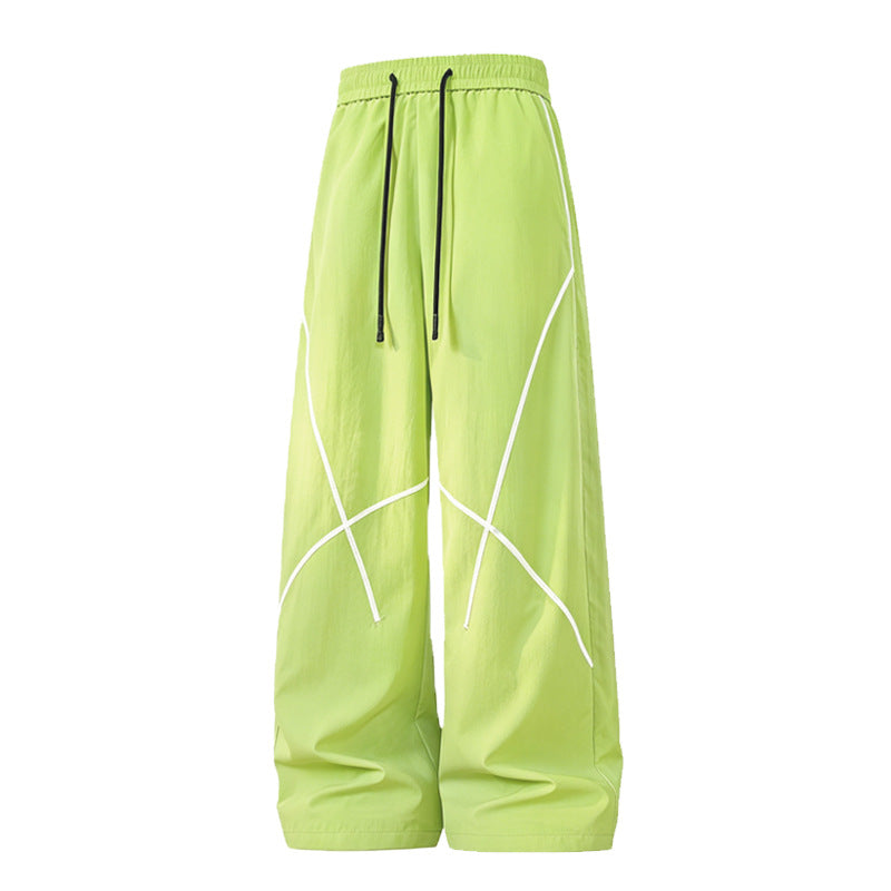 Herren Weite Funktions-Nylonhose mit Kordelbund, reflektierenden Nahtdetails & lässiger Baggy‑Silhouette Nord Taschen