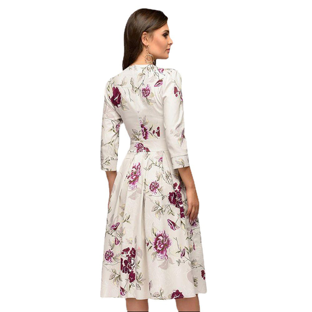 Damen Midikleid mit taillierter Silhouette und floraler Jacquardstruktur Nord Taschen
