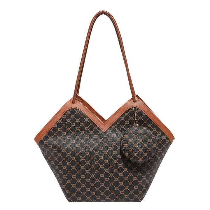 Damen Einkaufstasche mit elegantem V-Design und praktischem Anhänger Nord Taschen