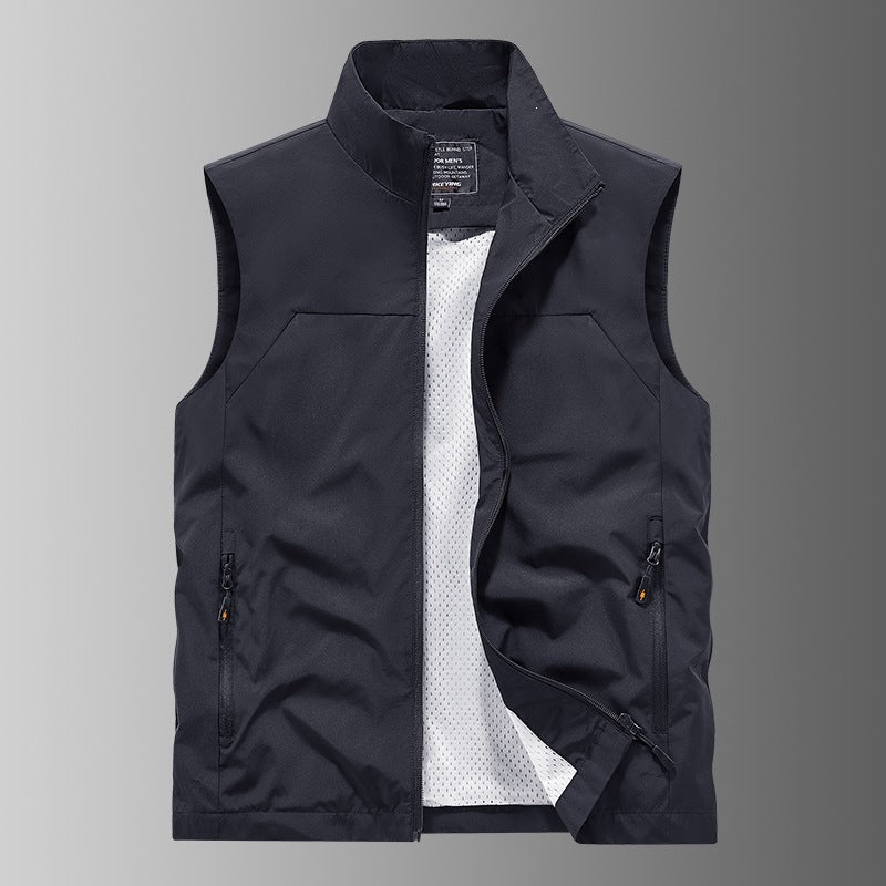 Herren Atmungsaktive Utility‑Weste mit Mesh‑Futter, wind- & wasserabweisender Außenlage & Reißverschlusstaschen Nord Taschen