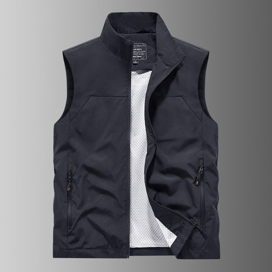 Herren Atmungsaktive Utility‑Weste mit Mesh‑Futter, wind- & wasserabweisender Außenlage & Reißverschlusstaschen Nord Taschen