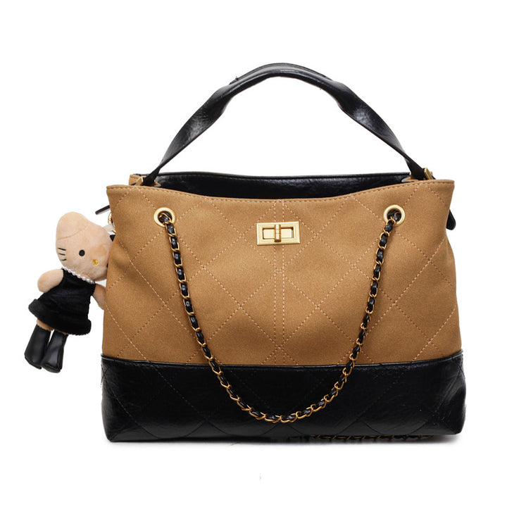 Damen modische Handtasche mit strukturiertem Design und süßem Anhänger Nord Taschen