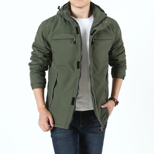 Herren Leichter Softshell-Parka mit Fleecegefütterter Kapuze und Multifunktions‑Taschen Nord Taschen