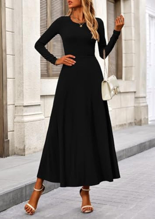 Damen Fließendes Maxikleid Nord Taschen