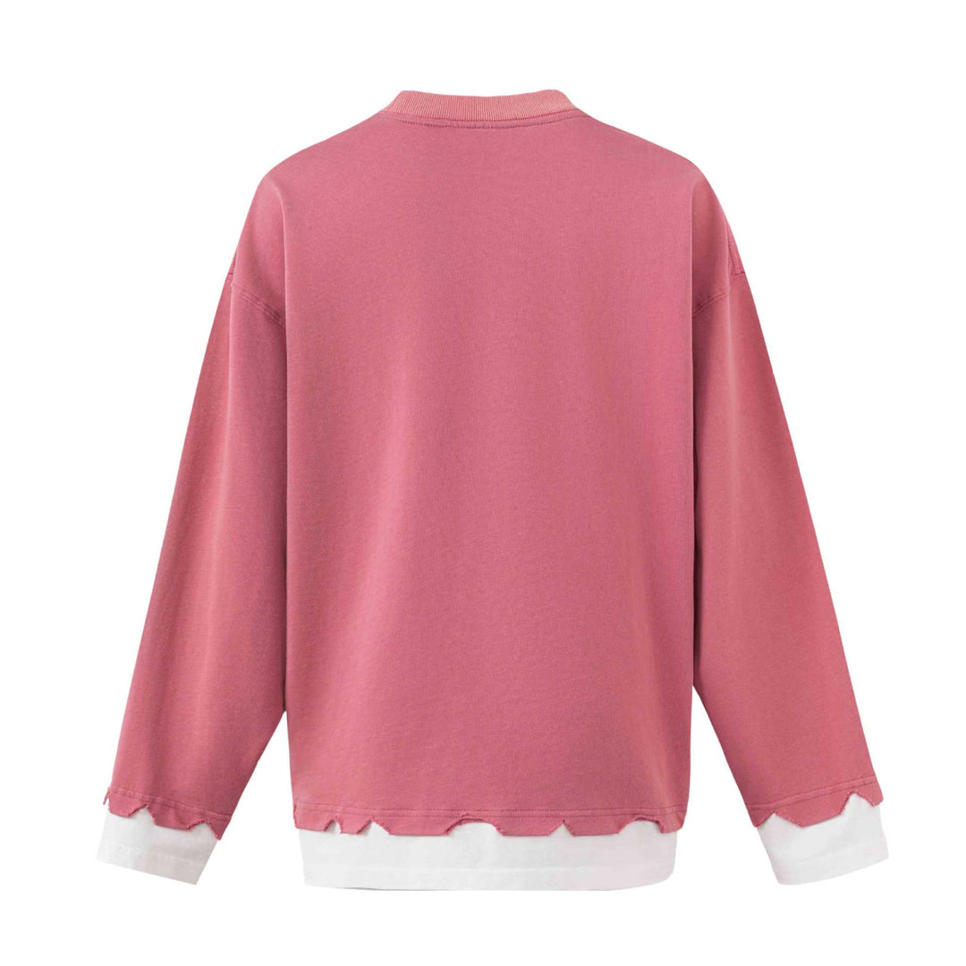 Damen Oversize-Sweatshirt mit Graffiti-Print, Wellensaum und Lagenlook Nord Taschen
