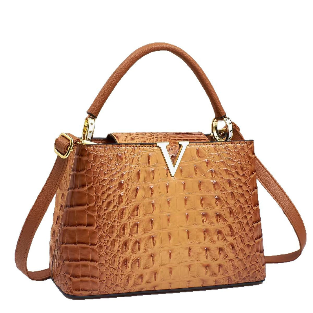 Damen Designer-Handtasche mit luxuriösem Krokodil-Look und elegantem Verschluss Nord Taschen