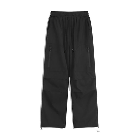 Herren Weite Cargo-Trainingshose mit Gummibund, Reißverschlusstaschen & Saumkordel Nord Taschen
