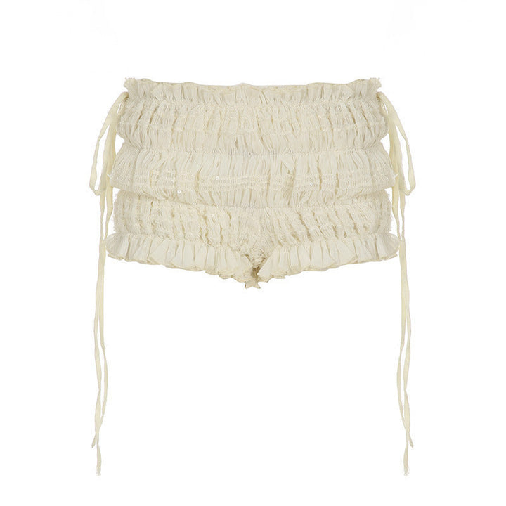 Damen Rüschen-Shorts mit verstellbaren BindNord Taschenändern