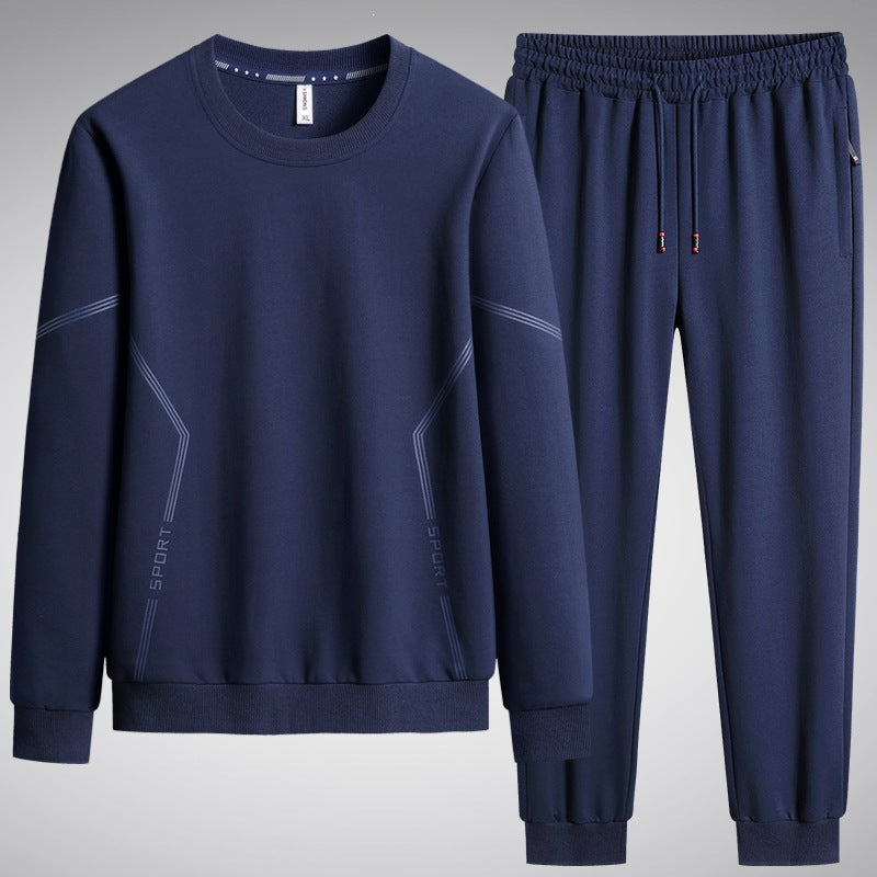 Herren Sportliches Freizeit-Jogginganzug-Set aus atmungsaktivem Funktionsfleece mit Rundhalsausschnitt & Kordelbund Nord Taschen