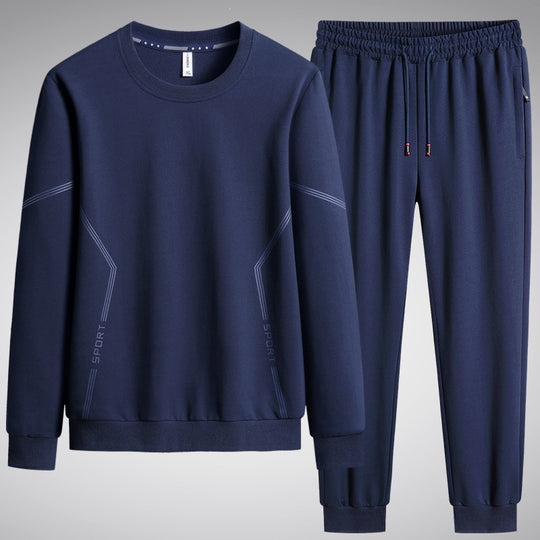 Herren Sportliches Freizeit-Jogginganzug-Set aus atmungsaktivem Funktionsfleece mit Rundhalsausschnitt & Kordelbund Nord Taschen