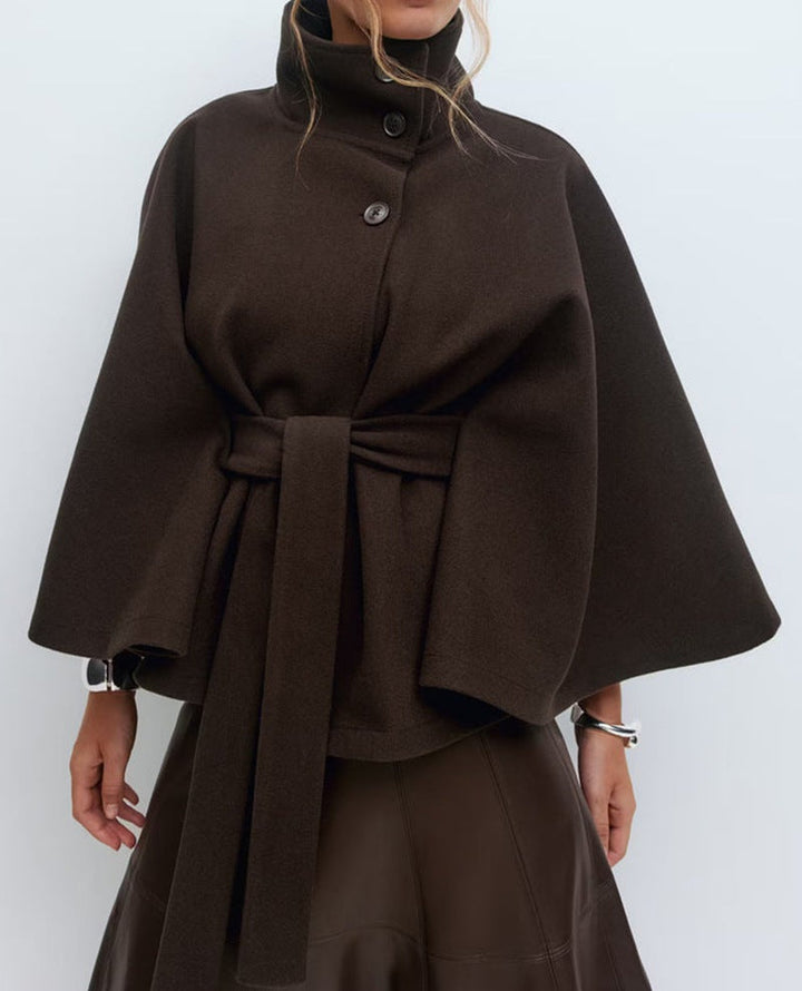 Damen Wickeljacke mit elegantem Stehkragen und weit geschnittenen Ärmeln Nord Taschen