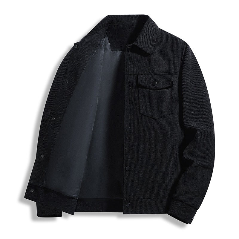 Herren Cord-Truckerjacke mit Thermofutter & Druckknopffront Nord Taschen