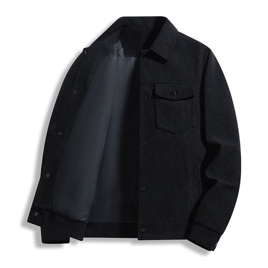 Herren Cord-Truckerjacke mit Thermofutter & Druckknopffront Nord Taschen