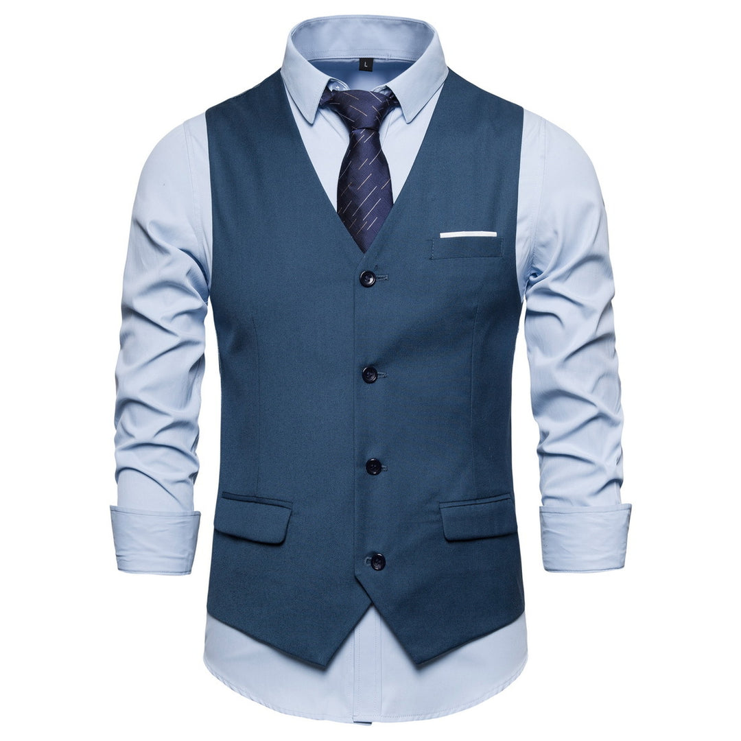 Herren Anzugweste in tailliertem Slim-Fit mit V‑Ausschnitt und Pattentaschen Nord Taschen