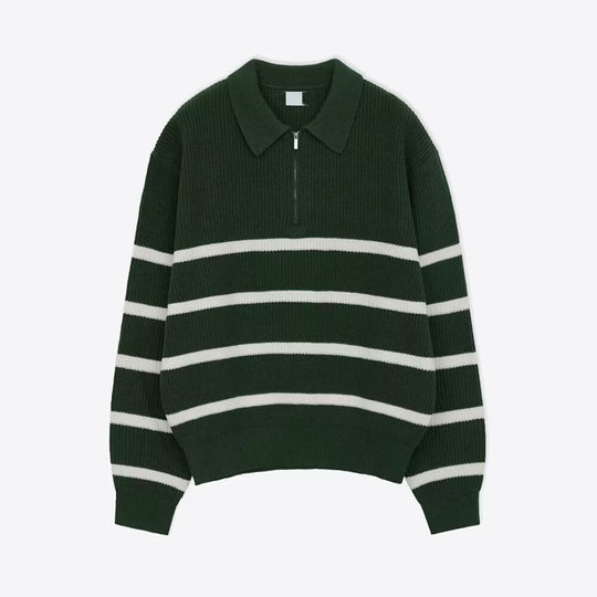Herren Modischer Kurzarm Pullover mit Streifen Nord Taschen
