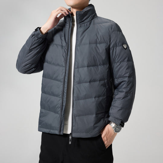 Herren Leichte gesteppte Thermojacke mit Stehkragen und winddichter Isolierung Nord Taschen