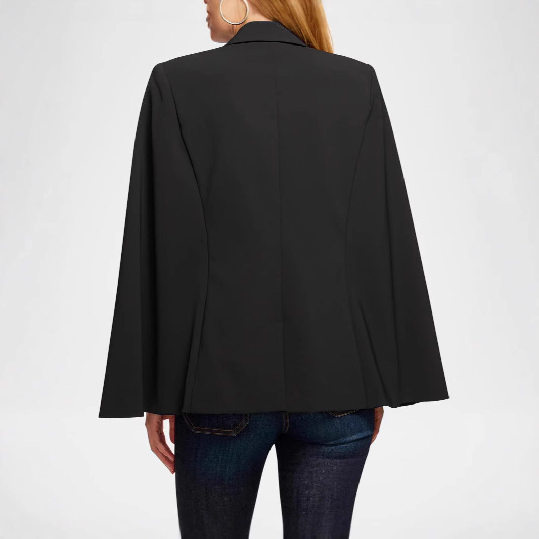 Damen Cape-Blazer mit Schlitzärmeln und tailliertem Ein-Knopf-Verschluss Nord Taschen
