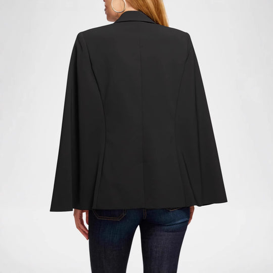 Damen Cape-Blazer mit Schlitzärmeln und tailliertem Ein-Knopf-Verschluss Nord Taschen