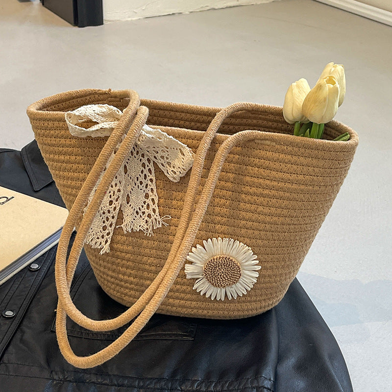 Damen handgefertigte Einkaufstasche mit verspieltem floralen Dekor Nord Taschen