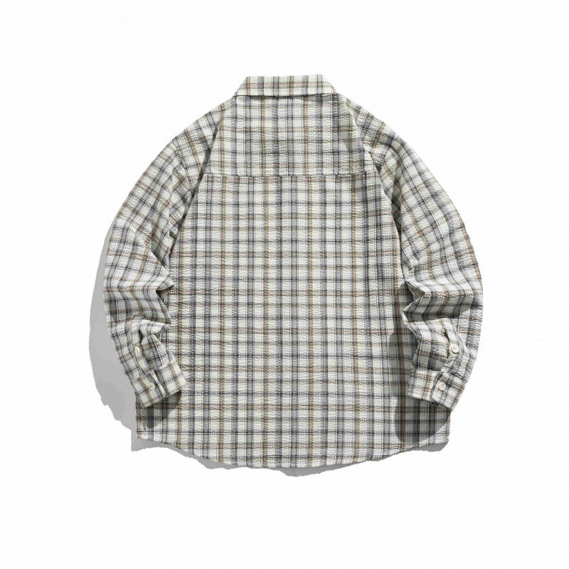 Unisex Kariertes Overshirt aus leichtem Flanell im Relaxed‑Boxy‑Fit mit Brustpattentasche Nord Taschen