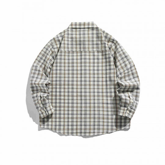 Unisex Kariertes Overshirt aus leichtem Flanell im Relaxed‑Boxy‑Fit mit Brustpattentasche Nord Taschen