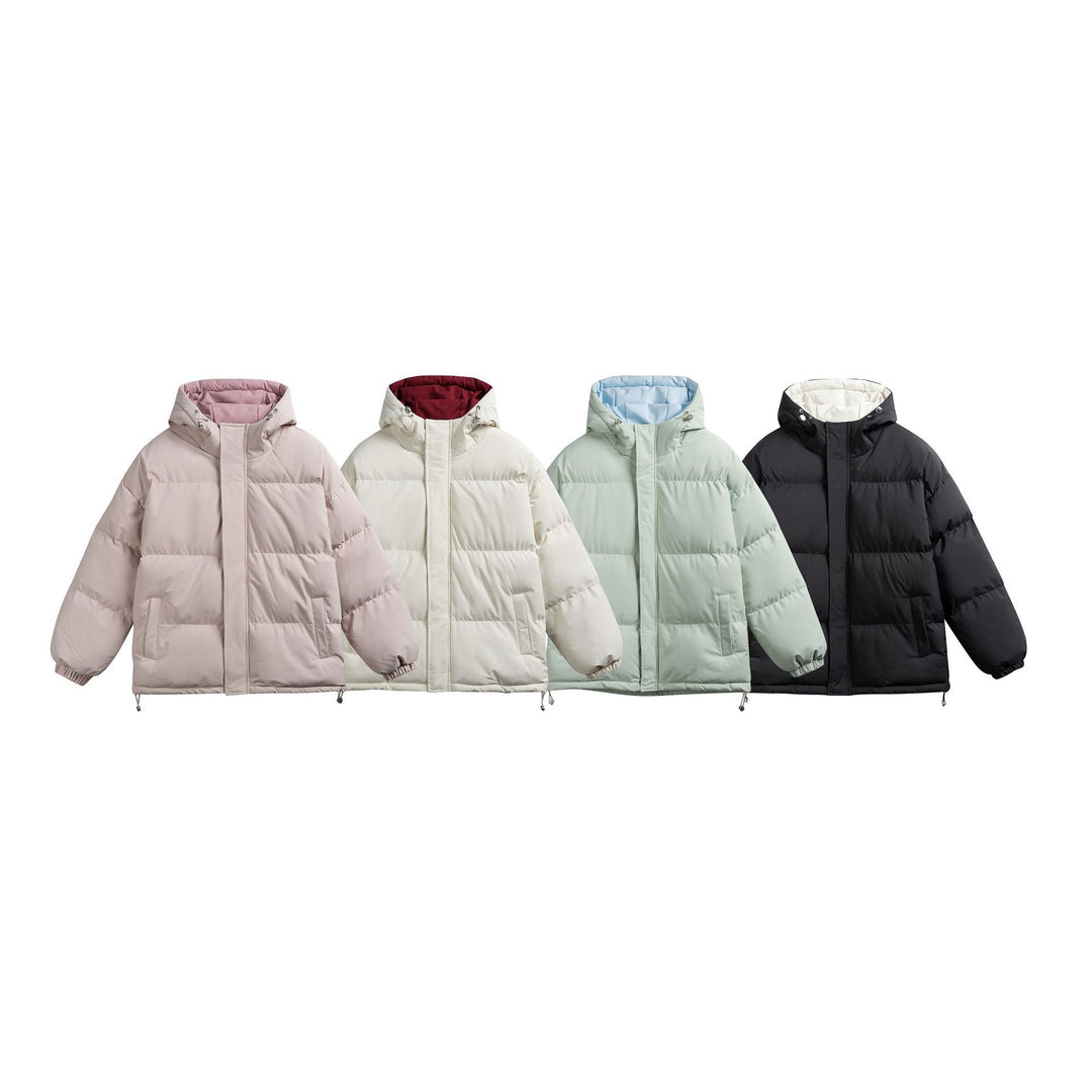 Damen Wattierte Kapuzen‑Steppjacke im Oversize‑Pufferschnitt mit Tunnelzugbund Nord Taschen