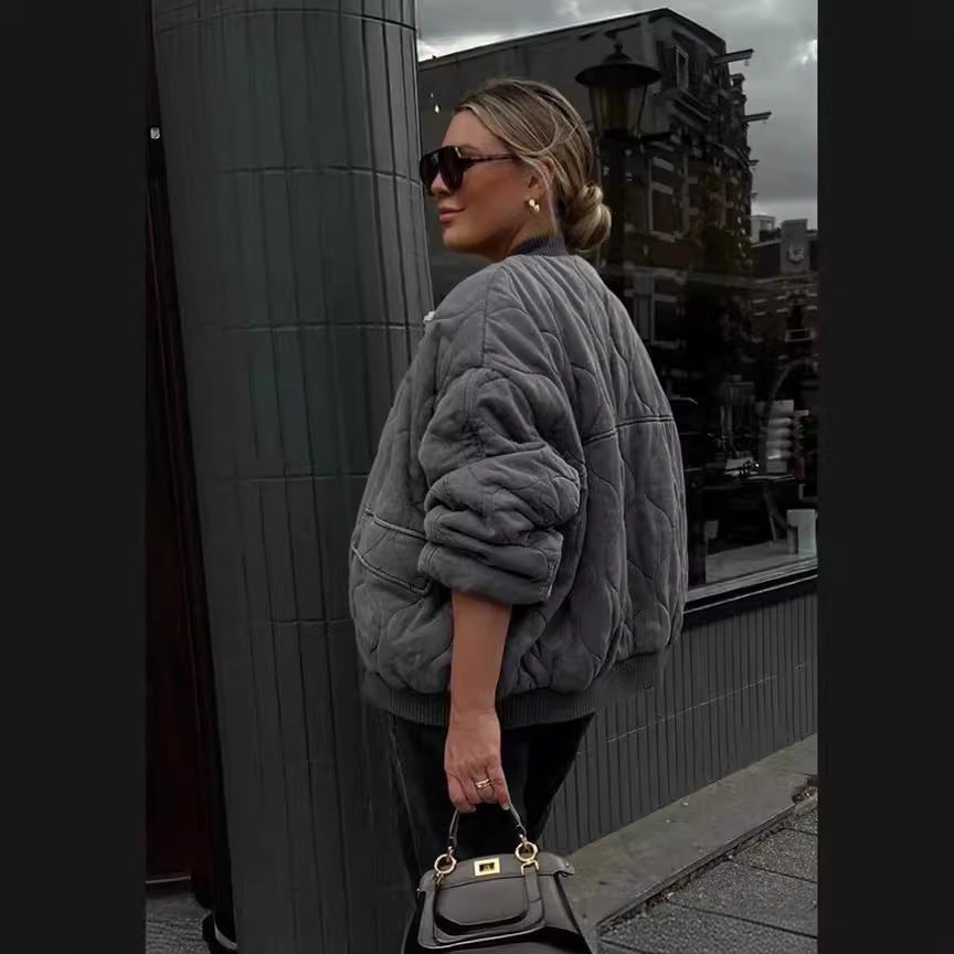 Damen Oversized gesteppte Bomberjacke