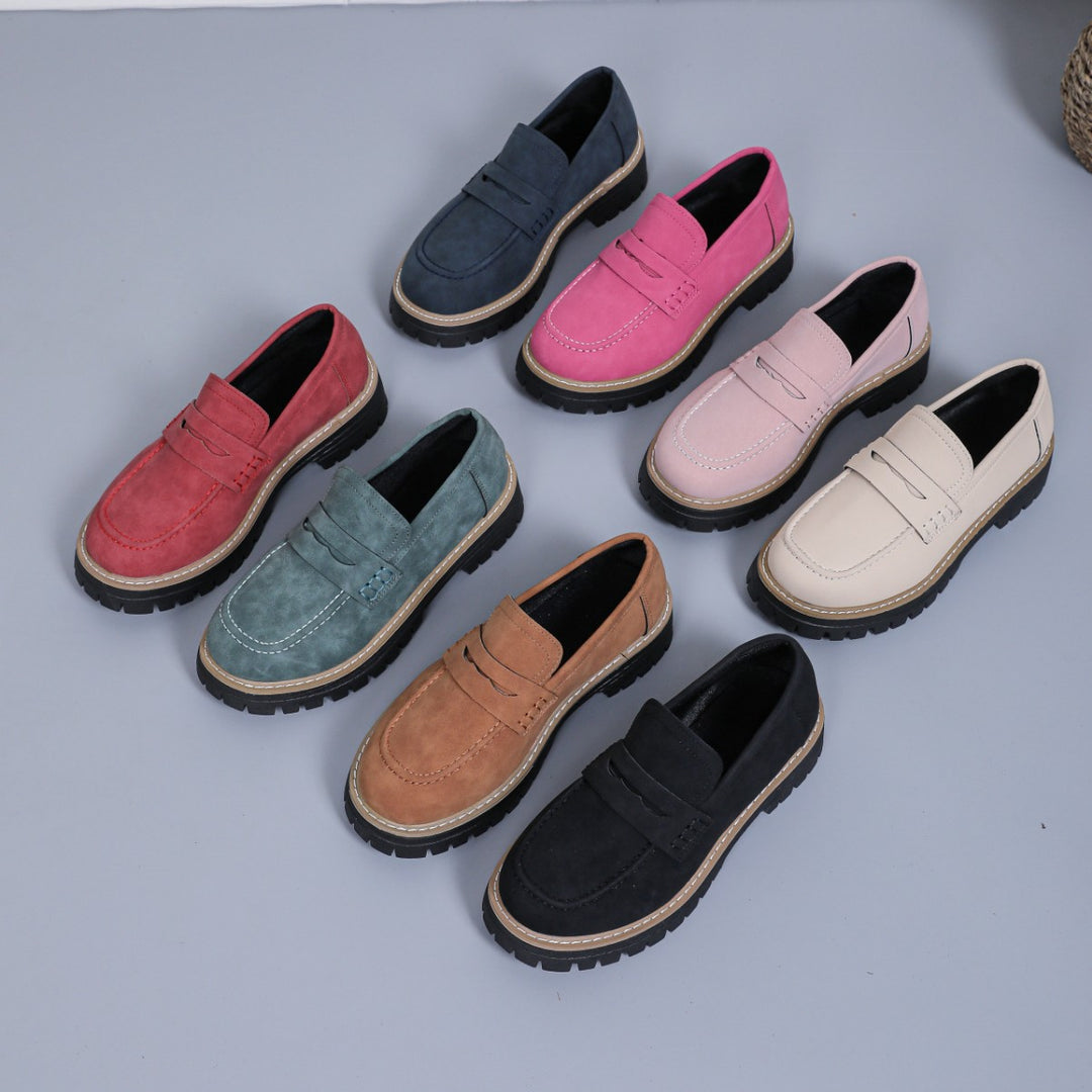 Damen Chunky Loafer mit grober Profilsohle und Faux‑Suede Obermaterial Nord Taschen