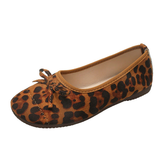 Damen Ballerina-Schuhe mit zierlichem Schleifenakzent und eleganter Oberfläche