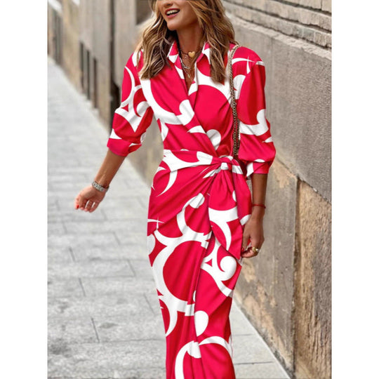 Frauen Elegantes Wrap Kleid Nord Taschen