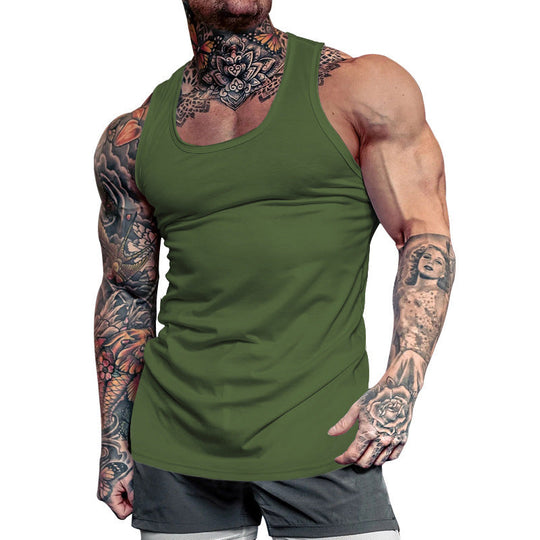 Herren Ärmelloses Sport-Tanktop aus atmungsaktivem Baumwollmix mit feuchtigkeitsableitenden Eigenschaften