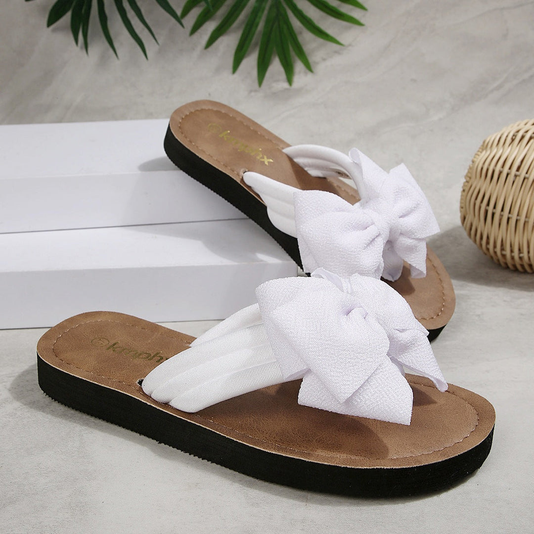 Damen Flip-Flop Sandalen mit dekorativem Schleifen-Design