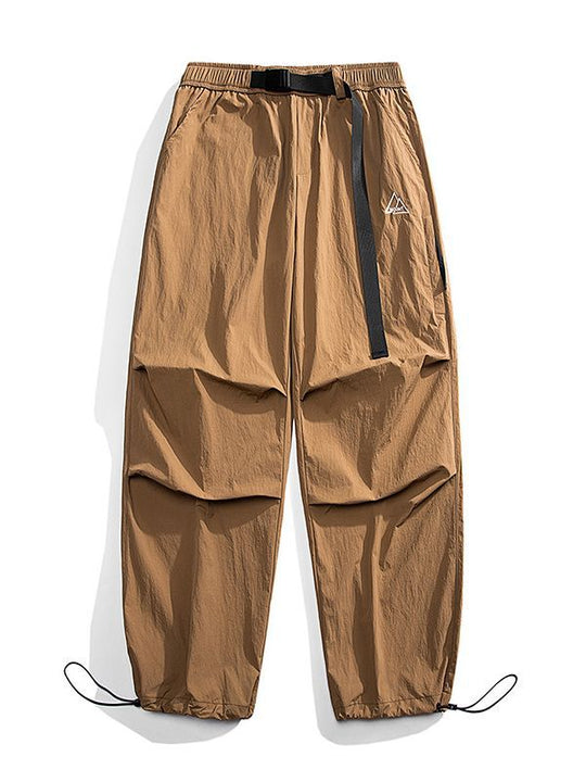 Herren Nylon Utility Cargohose mit elastischem Bund, verstellbarem Gürtel und Pattentaschen Nord Taschen