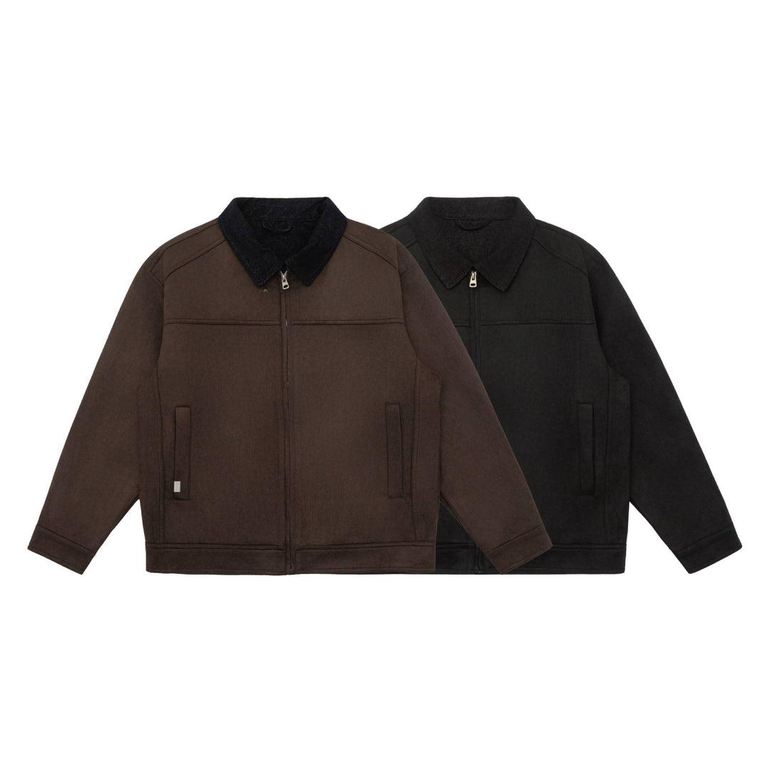 Herren Kurzblouson im Canvas-Workwear-Stil mit Cordkragen Nord Taschen
