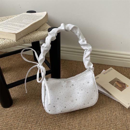 Damen modische Handtasche mit Sternenmotiv und gerafftem Trageriemen Nord Taschen