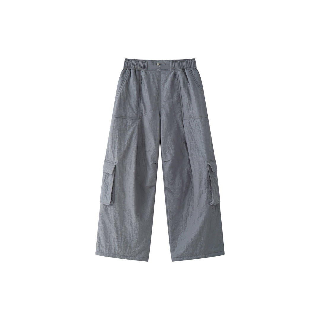 Damen Weite High‑Waist Cargo‑Palazzo‑Hose mit aufgesetzten Klappentaschen Nord Taschen