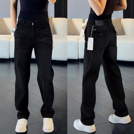 Damen Modische Hohe Taille Jeans Nord Taschen