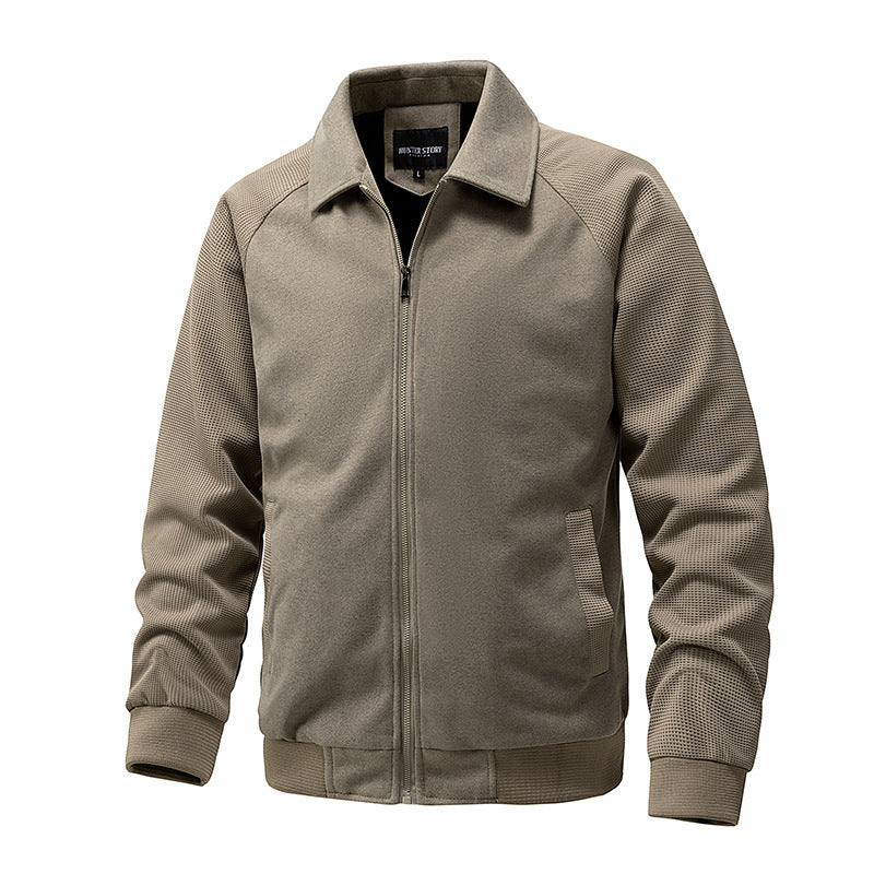 Herren Lässige Sweatjacke mit Reißverschluss und strukturierten Rippenärmeln Nord Taschen