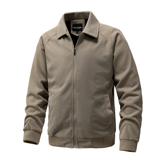 Herren Lässige Sweatjacke mit Reißverschluss und strukturierten Rippenärmeln Nord Taschen