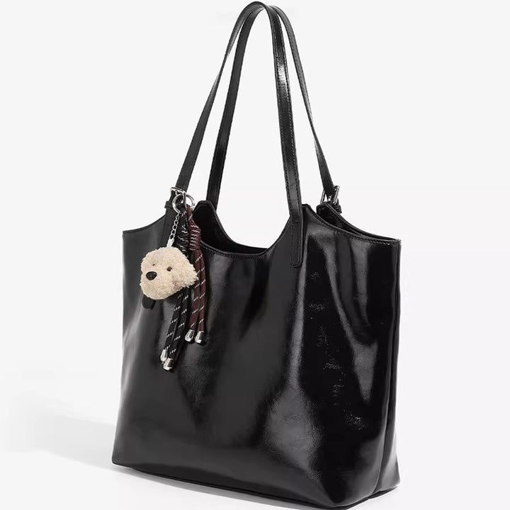 Damen Tote-Tasche mit elegantem glänzenden Kunstleder und praktischen Innenfächern Nord Taschen