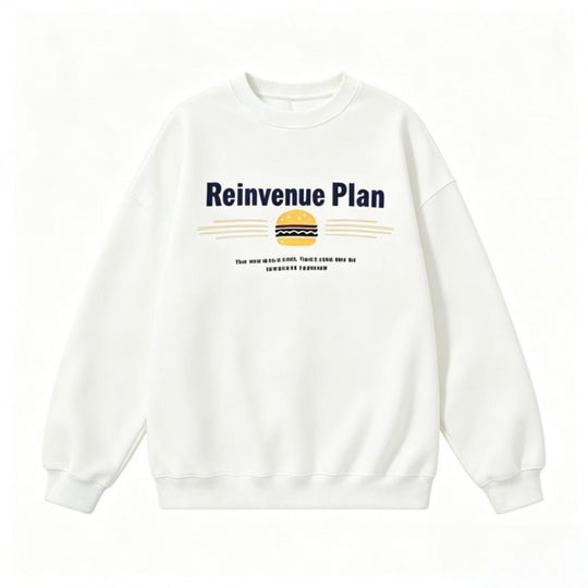 Unisex Oversize-Sweatshirt mit Retro-Burger-Print, Rundhalsausschnitt und gerippten Bündchen Nord Taschen