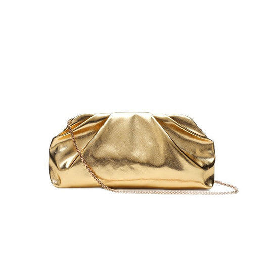 Damen elegantes Clutch mit metallischem Finish und zeitgemäßem Kettenriemen Nord Taschen