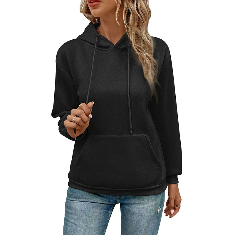 Damen Klassischer Kapuzenpullover mit Kängurutasche und schmaler Bündchenpassform Nord Taschen