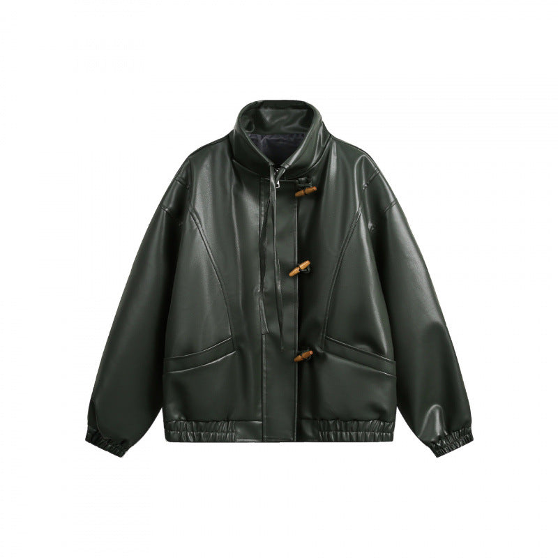 Unisex Kurz geschnittene Oversize-Jacke mit Knebelverschlüssen, hohem Stehkragen und elastischem Saum Nord Taschen