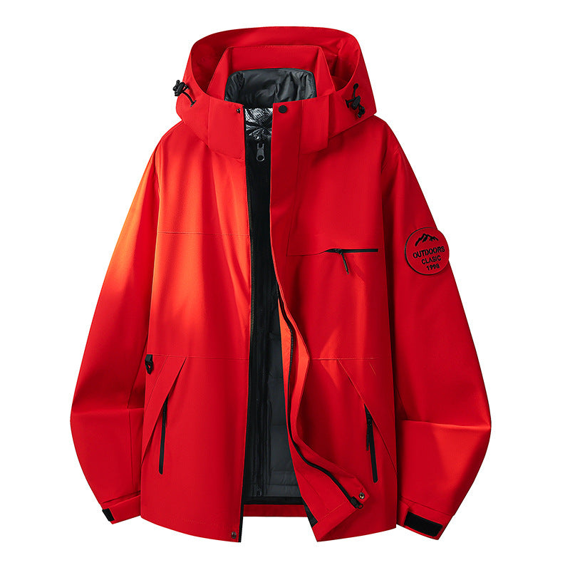 Herren Wetterfeste dreilagige Hardshelljacke mit verstellbarer Kapuze, verschweißten Nähten & Multifunktionstaschen Nord Taschen