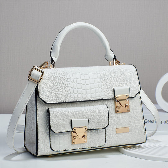 Damen elegante Handtasche im Krokodil-Design mit goldenen Akzenten Nord Taschen