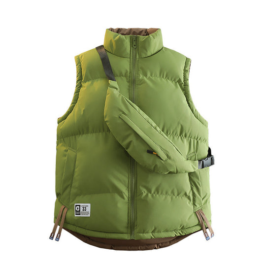 Damen Moderne gesteppte Outdoor-Weste mit integriertem Gürteltaschen‑System und hohem Stehkragen Nord Taschen
